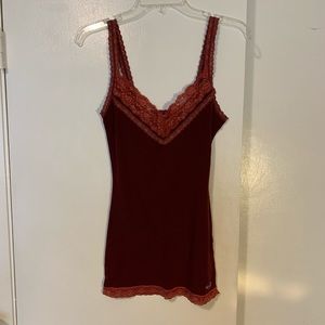 Hollister Burgundy Lace Tank Top Camisole